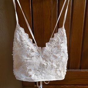 white bralette/top